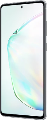 Samsung Galaxy Note 10 Lite sølv front højre side