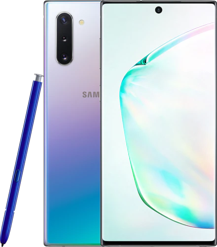 Samsung Galaxy Note 10 zilver overzicht Samsung Galaxy Note 10 zilver overzicht