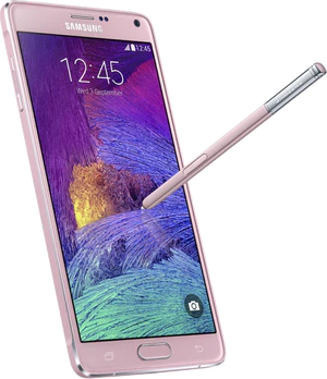 Samsung Galaxy Note 4 pink schuin spen