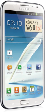 Samsung Galaxy note ii N7105 wit linkerzijkant schuin