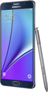 Samsung Galaxy note5 rechterzijkant with spen zwart sapphire