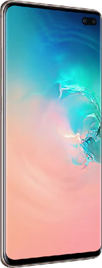 Samsung Galaxy s10 plus wit voorkant linkerzijkant