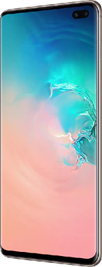 Samsung Galaxy s10 plus wit voorkant rechterzijkant