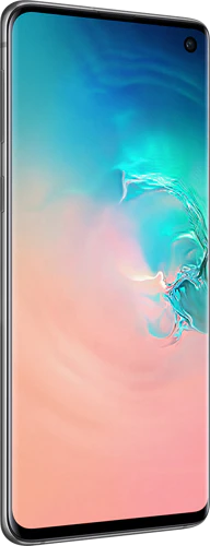 Samsung Galaxy S10 wit voorkant linkerzijkant Samsung Galaxy S10 wit voorkant linkerzijkant