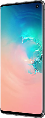Samsung Galaxy S10 wit voorkant rechterzijkant