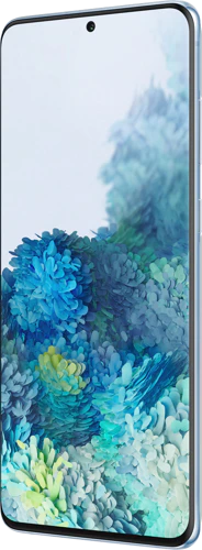 Samsung Galaxy s20 plus 5g blauw voorkant rechterzijkant