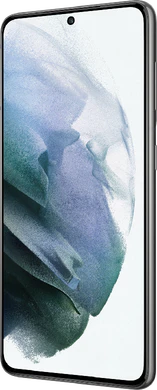 Samsung Galaxy S21 grigio copertina frontale lato destro