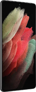 Samsung Galaxy S21 Ultra zwart voorkant linkerzijkant