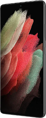 Samsung Galaxy S21 Ultra zwart voorkant rechterzijkant