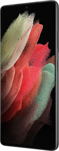 Samsung Galaxy S21 Ultra zwart voorkant rechterzijkant