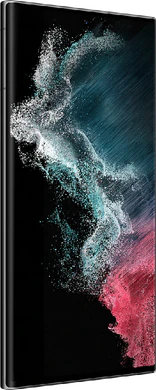 Samsung Galaxy S22 Ultra schwarz Vorderseite linke Seite