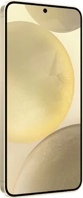Samsung Galaxy S24 geel voorkant linkerzijkant