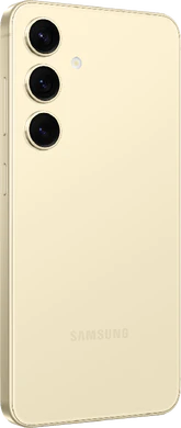 Samsung Galaxy S24 geel achterkant rechterzijkant