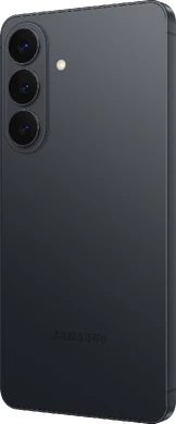 Samsung Galaxy s26 plus zwart achterkant linkerzijkant