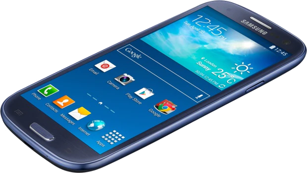 Samsung Galaxy S3 Neo blauw schuin 2