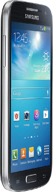 Samsung Galaxy S4 mini linkerzijkant schuin zwart