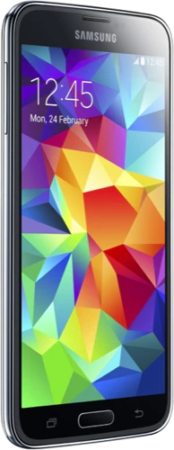 Samsung Galaxy S5 charcoal zwart schuin linkerzijkant