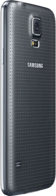 Samsung Galaxy S5 charcoal zwart achterkant schuin