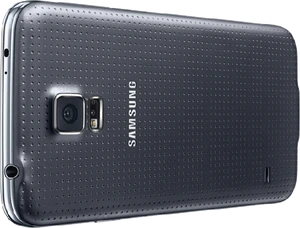 Samsung Galaxy S5 charcoal zwart achterkant gedraaid