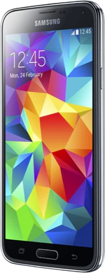 Samsung Galaxy S5 electric blauw voorkant rechterzijkant