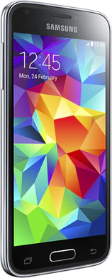 Samsung Galaxy S5 mini g800h black front tilted ed left side