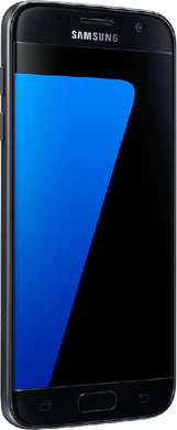 Samsung Galaxy S7 zwart voorkant linkerzijkant schuin