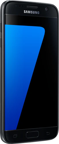 Samsung Galaxy S7 zwart voorkant linkerzijkant schuin