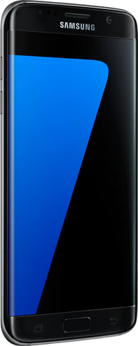 Samsung Galaxy S7 edge zwart voorkant linkerzijkant schuin