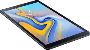 Samsung Galaxy Tab a 10 5 zwart voorkant linkerzijkant onderkant schuin