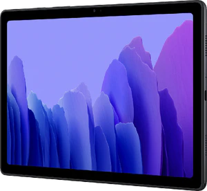 Samsung Galaxy Tab A7 harmaa etupuolella oikea puoli