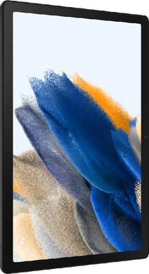 Samsung Galaxy Tab A8 grijs voorkant onderkant gedraaid