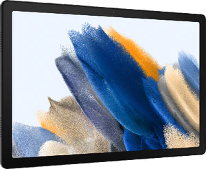 Samsung Galaxy Tab A8 grijs voorkant linkerzijkant