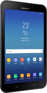 Samsung Galaxy Tab Active2 zwart voorkant linkerzijkant