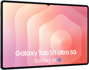 Samsung Galaxy Tab S11 Ultra grijs voorkant linkerzijkant