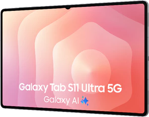 Samsung Galaxy Tab S11 Ultra grijs voorkant rechterzijkant