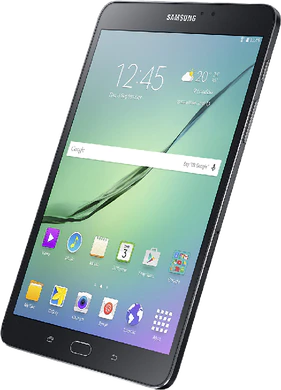 Samsung Galaxy Tab s2 8 0 2016 t719 zwart voorkant rechterzijkant schuin