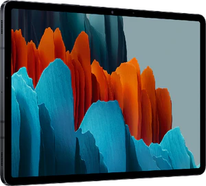 Samsung Galaxy Tab S7 5G zwart voorkant linkerzijkant