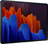 Samsung Galaxy tab s7 plus 5g zwart voorkant linkerzijkant