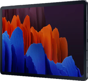 Samsung Galaxy tab s7 plus 5g zwart voorkant rechterzijkant