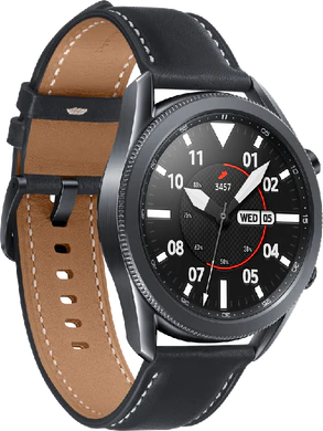 Samsung Galaxy watch 3 45mm zwart voorkant linkerzijkant