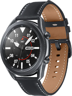 Samsung Galaxy watch 3 45mm zwart voorkant rechterzijkant