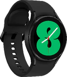 Samsung Galaxy Watch 4 40mm zwart voorkant linkerzijkant