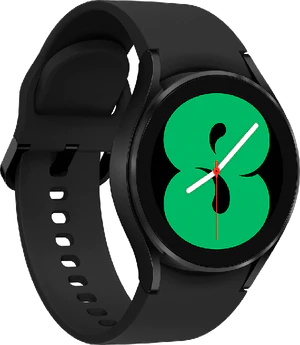 Samsung Galaxy Watch 4 40mm zwart voorkant linkerzijkant