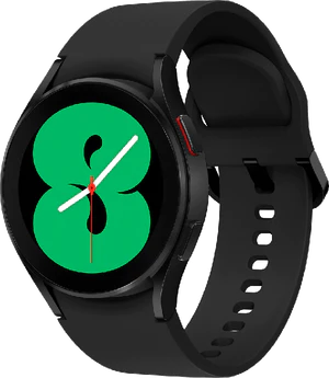 Samsung Galaxy Watch 4 40mm zwart voorkant rechterzijkant