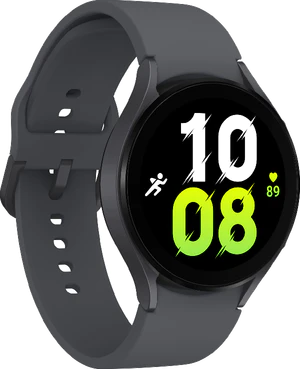 Samsung Galaxy Watch 5 4G 44mm zwart voorkant linkerzijkant
