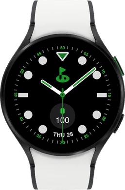 Samsung Galaxy Watch 5 4G 44mm zwart wit golf edition voorkant