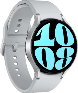 Samsung Galaxy Watch 6 44mm silver front vänster sida stängd