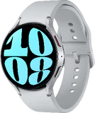 Samsung Galaxy Watch 6 44mm silver front höger sida stängd