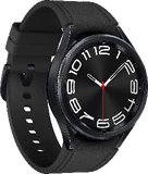 Samsung Galaxy Watch 6 Classic 43mm zwart voorkant linkerzijkant gesloten