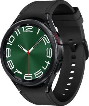 Samsung Galaxy Watch 6 Classic 47mm svart front höger sida stängd